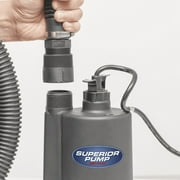 Superior Pump 91012 Submersible Utility Water Pump 12 Volt with 20 Foot Cord