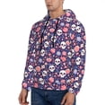 thumbnail image 2 of KLL white Skull Flower Print Mens Hoodie Long Sleeve Casual Pullover Hooded Sweatshirt Fashion Drawstring Hoodies with Pocket-3X-Large, 2 of 6