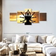 thumbnail image 2 of Elephant Stock Goddess Kali Wall Art - Horizontal Multi Panel Canvas - 5 Pieceliving Room Wall Decor - Photography Religion And Spirituality Multi Panel - Orange And Black Decor - 68" x 30", 2 of 4
