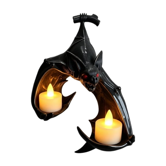 StlyGar Bat Wall Tealight Holder, Bat Sconce Candle Holder - Gothic Halloween Decor for Home Office