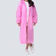 thumbnail image 2 of Imperméables Portables en EVA pour Adultes, Ponchos de Pluie Réutilisables avec Capuches et Manches Imperméables Légers, Rose, 2 of 5