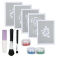 thumbnail image 1 of Body Face Body Painting Glitter Powder DIY Painting Templates Glue Brush Set Cosmetic Tool, 1 of 8