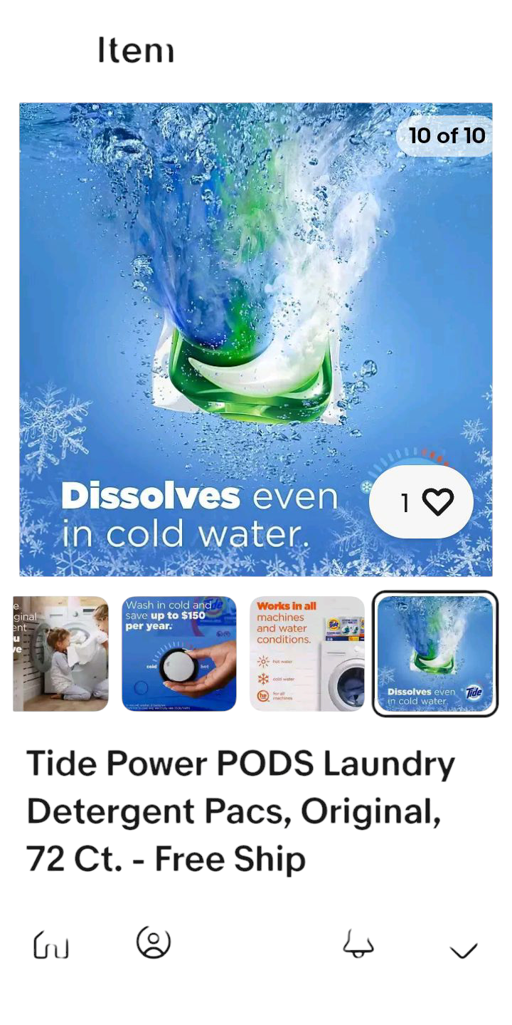 Tide Power PODS + Ultra OXI with Odor Eliminators Laundry Detergent Pacs (72 Ct)