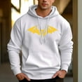 thumbnail image 2 of Men's 330g 100% Cotton Pattern Terry Dropped Shoulder Hoodie-Yellow Bat, 2 of 15