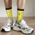 thumbnail image 4 of Uemuo Bright Lemons Pattern Women's Crew Socks, Soft Durable Breathable Moisture-Wicking with Odor Control Cotton socks, 4 of 9
