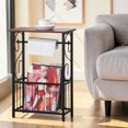 thumbnail image 2 of GZXS 14.6" Small Side Table with Storage, Narrow End Table with Magazine Basket and Toilet Paper Holder for Bathroom, Living Room, Easy Assembly, Coffee, 2 of 9