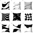 thumbnail image 3 of Walbest Decorative Throw Pillow Cover 17.72x17.72 Inch, Modern Black and White Square Pillow Cover Case for Cushion Sofa Bed Cushion and Living Room Farmhouse Decoration (Pillow Not Included), 3 of 6