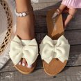 thumbnail image 5 of Msgweeeg Shoes Women Sandals for Women Women's Fashionable Casual Spring and Summer Versatile Plus Size Solid Color Bow Round Toe Open-Toe Flat Sandals for Travel & Walking, 5 of 9