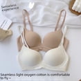 thumbnail image 2 of Peninsula - Ropa interior sin costuras ni aros de acero para mujer, copa fina fruncida en el pecho pequeño, copa triangular de color liso, sujetador cómodo de verano con soporte superior, 2 of 6