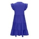 thumbnail image 4 of Vestido de Verano de Manga Corta para las Mujeres Moda Casual Cuello en V Vestido con Ruffles, Poliéster Ligero de Color Sólido para Fiestas, Bodas Y Diario, 4 of 6