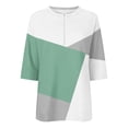 thumbnail image 3 of LIaqionyy Women's 3/4 Length Sleeve Tops Summer Zipper T Shirts Casual Ladies Tees Trendy Tunic Spring Clothes, 3 of 5