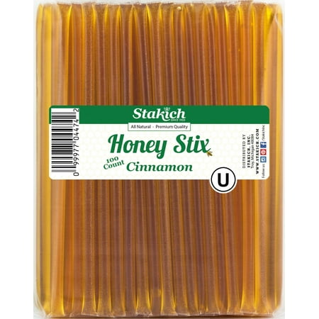Stakich Grade A Honey Stix, Cinnamon, 100 Ct