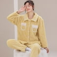 thumbnail image 6 of cfhntfmh Fluffy Pajamas Set for Women Fleece Button down Pullover 2 Piece Pjs Set Soft Plush Sleepwear Winter Loungewear, 6 of 6