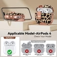 thumbnail image 5 of for AirPods 4 Case, with Safty Lock & Phone Stand for Floral AirPods 4th Generation Case Cover for Women Girly, iPod 4 Case with Keychain & Cleaner Kit- Leopard Print, 5 of 7