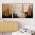 thumbnail image 3 of PixonSign Framed Wall Art Set Black & Orange Paint Stroke Graffiti Patterns Artwork Neutral Minimalism Bohemian Multicolor Cool Modern Prints for Home Decor - 24"x36"x3 Panels Natural, 3 of 5