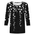 thumbnail image 3 of Darzheoy Womens Graphic Loose Round Neck Tops Blouses Mid-Length 3/4 Sleeve Fall Winter Blouse Shirt, 3 of 3