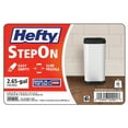 thumbnail image 4 of (2 pack) Hefty 2.6 Gallon Trash Can, Plastic Step On Bathroom Trash Can, White, 4 of 8