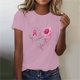 thumbnail image 1 of Fiudx Liquidación de Ofertas Flash Top de Manga Corta con Cuello Redondo y Estampado de Pecho para Mujer, 1 of 4