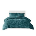 thumbnail image 3 of Izzovium Twin/Twin XL Velvet Duvet Cover Set with Pillow, Teal Quilted Diamond Pattern, Soft Polyester Fabric, 3 of 17