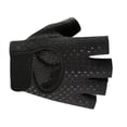 thumbnail image 2 of Guantes de entrenamiento transpirables antideslizantes para levantamiento de pesas, ligeros, con protección para la palma, de medio dedo, para fitness, para mujer, XG31, color negro, talla S, 2 of 12