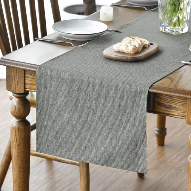 Corredor de Mesa Gris Claro, Decoración Estacional Lavable para Mesa de Cocina y Comedor en Decoraciones para Fiestas en el Hogar, 13x48 Pulgadas
