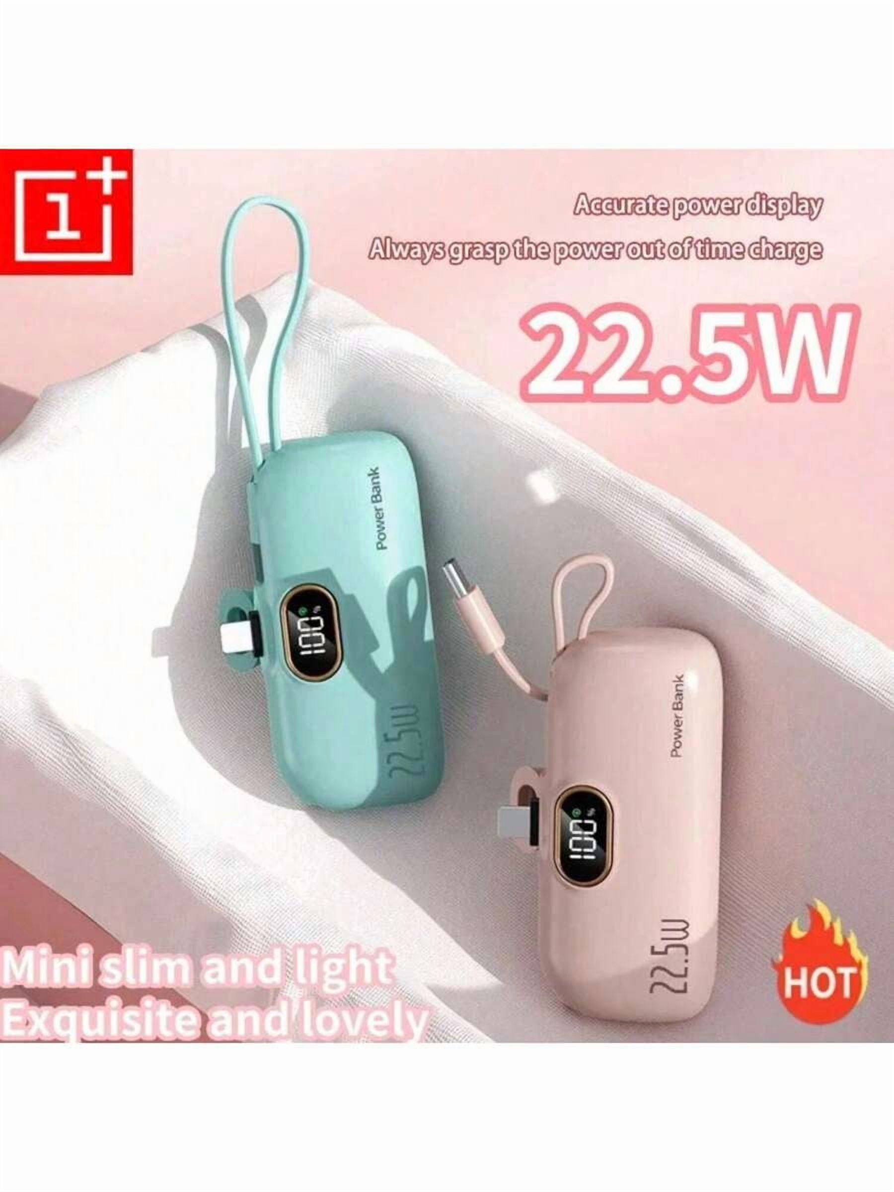 Mini Portable Power Bank 10000mAh/5000mAh, USB-C Fast Charging, Compact Travel Charger for iPhone & Android, Outdoor Backup Battery with Display