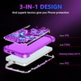 thumbnail image 5 of CASEFIV for Samsung Galaxy S24 FE 5G Case,Glow in The Dark Three Layer Heavy Duty Sturdy Shockproof Protection Rugged Hard PC+Soft TPU Bumper Case,Dark Purple, 5 of 8