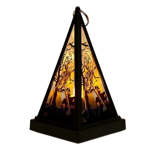 athleticsshop2018 Linternas portátiles de Halloween Luces LED Iluminación Linterna de vela Esqueleto