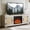 White, variant on CKEASEAN 65" W Fireplace TV Stand with Rattan Doors, 23'' Fireplace Insert, Entertainment Center with Adjuatable Shelves, Wooden TV Console Table for TVs up to 75 Inch, Rack for Living Room