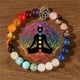 thumbnail image 1 of Pulsera de cristal natural para hombre y mujer con cordón elástico y cuentas de piedra, para uso diario, estilo boho, joya unisex ajustable, 1 of 7