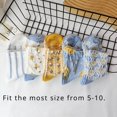 thumbnail image 5 of Calf Socks 5 Pairs for Women 5-10 Cute Crew Vintage Frilly Floral Blossom Design Casual Novelty Cotton Breathable, 5 of 7