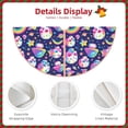 thumbnail image 4 of Daiia Skull mushroom rainbow space Drawing Merry Christmas Tree Skirt , Xmas Large Lace-up Tree Skirt, Santa Snowflakes Rustic Home Decorations New Year Party Farmhouse Decor-30", 4 of 7