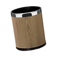 thumbnail image 2 of Basura de basura Wasting Basket Modern, cuero PU, lavabo de recipientes de basura para el hogar, la oficina, la lavandería, el dormitorio 14L redonda, 2 of 7