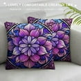 thumbnail image 3 of MDO  Decorative Throw Pillow Covers 18x18 Inches 3D Flower Cushion Cases Handmade Square Pillowcases for Couch Bed Living Room Home Decor Purple, 3 of 5
