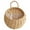 Beige, variant on Rattan Wicker Hanging Flower Pot, Half Round Rattan Railing Planter, Hanging Planter with Removable An integral handle ,Wall Storage Basket