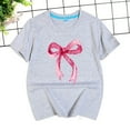 thumbnail image 3 of Gerichy Girls Short Sleeve T Shirts Girls Graphic Print Summer Short T-Shirts for Girls Cute Bow Print Round Neck Short Sleeve T-Shirt Top, 3 of 5