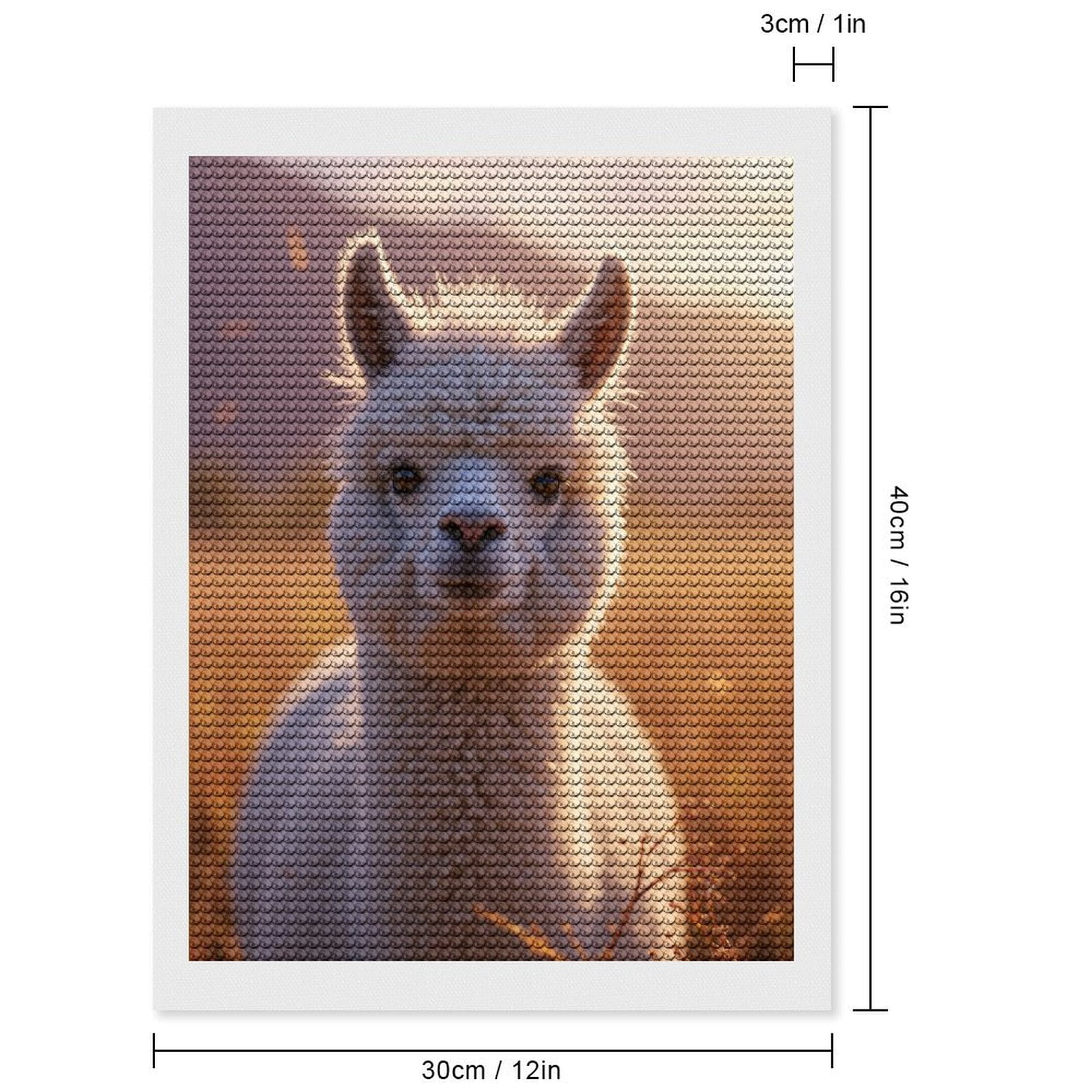 Diamond Art Kits for Adults, White Alpaca Golden Hour Meadow 5D Diamond Painting Kits for Adults Beginners, DIY Full Drill Diamond Painting, Gem Art and Crafts 12x16