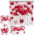 thumbnail image 1 of MesaSe 4 Pièces Impression Numérique 3D Rideau de Douche Tapis de Sol Tapis de Toilette Combinaison de la Saint-Valentin, 1 of 5