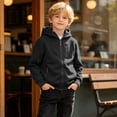 thumbnail image 6 of fatyb Boys Zip up Hoodies Casual Long Sleeve Hooded Sweatshirt Kids Fleece Lined Jacket Outdoor Wear, 6 of 7