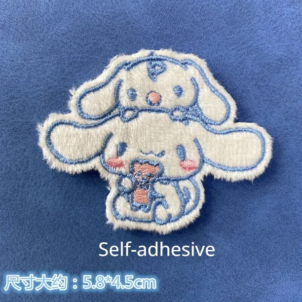 Parche bordado de Sanrio de dibujos animados, pegatinas de ropa Cinnamoroll, insignias de camisa, decoración de bolsa, parche bordado DIY, parche de reparación de calcomanías