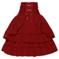 thumbnail image 3 of Mrat Women's Vintage Gothic Skirt Renaissance Style High-Waisted Gothic Layered Ruffled Knee Length Skirt S-69 Red-a S, 3 of 8