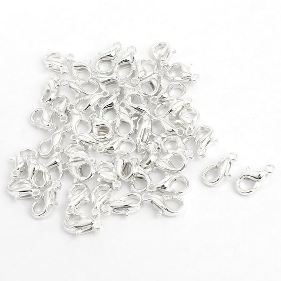 Uxcell 10mm Lobster Claw Clasps Hook Buckles DIY Fasteners for Necklace Bangle 50Pcs