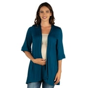 24/7 COMFORT APPAREL 24seven Comfort Apparel Elbow Length Sleeve Open Front Maternity Cardigan