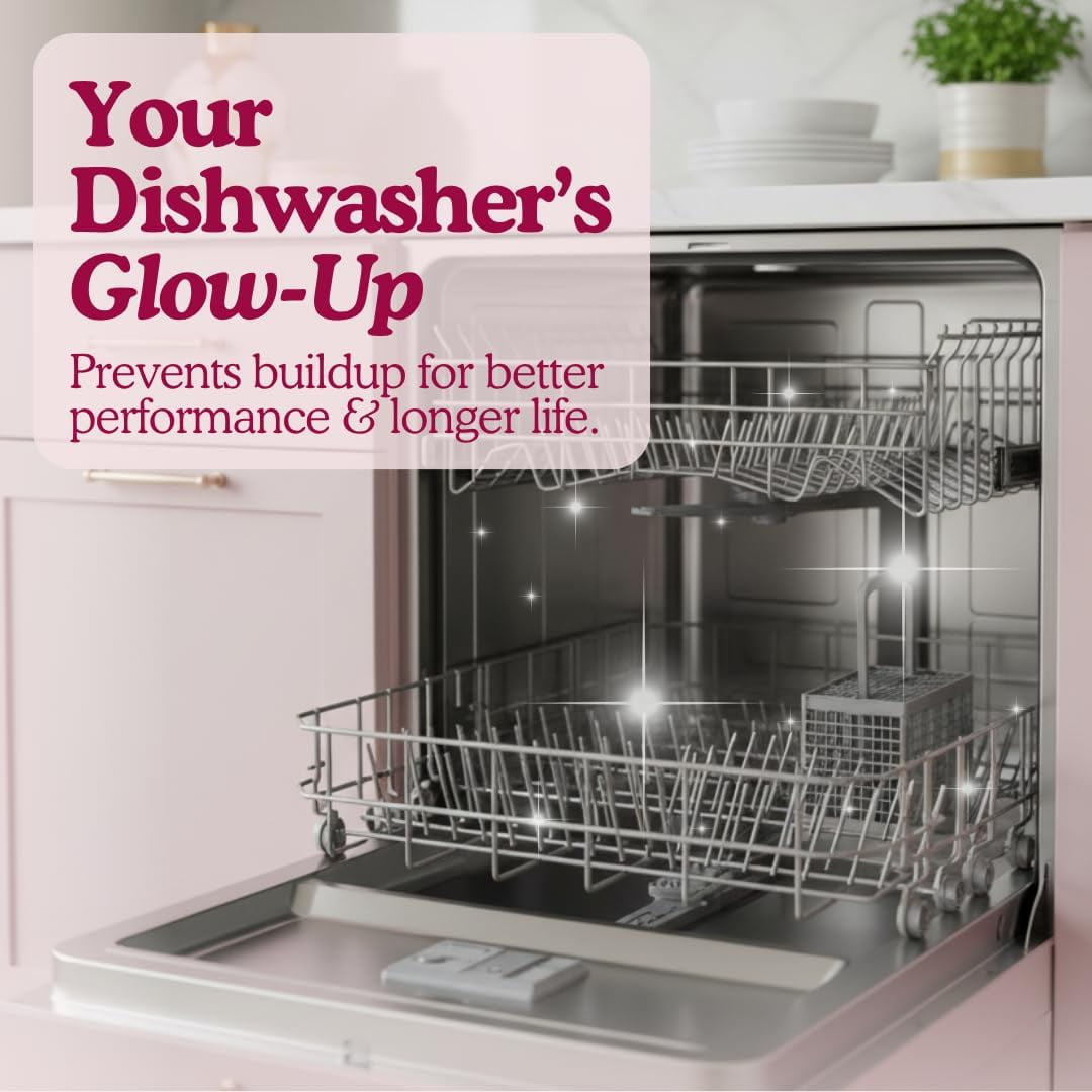 Dishwasher Cleaner And Deodorizer Tablets - 6 Months Supply Unscented Cleaning Deep Removes Limescale and Odors Eco-friendly Dish Washer Machine Septic Safe