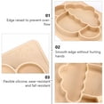 thumbnail image 3 of COOPHYA Suction Plate Baby Feeding Bowl Beige Water Drainage Tableware 1Pcs, 3 of 6