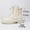#375-Beige, variant on Roncen Women's High Top Winter Ankle Boots - British Style Anti-Slip Front Lace-Up Fleece-Lined Flat Shoes for Warm Casual Fashion