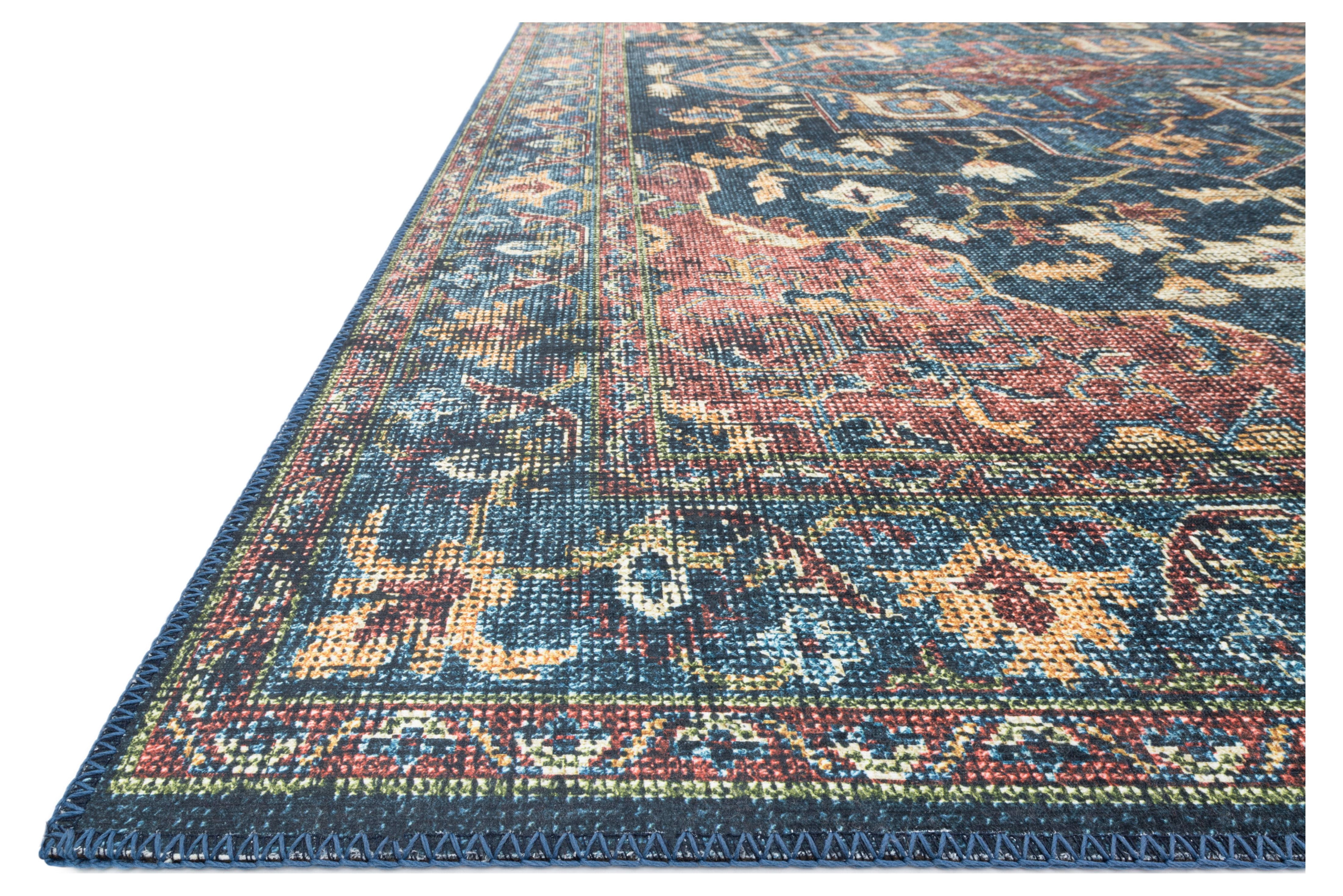 Loloi Skye Denim / Brick 8'-0" x 8'-0" Round Area Rug