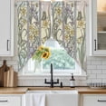 thumbnail image 6 of Butterflies Flowers Swag Curtains for Kitchen/Bedroom/Living Room, Vintage Geometric Colorful Glass Floral Scalloped Curtains 63 Inch Long, Window Swag Topper Curtains Valances 2 Panels Set 36"x63", 6 of 8