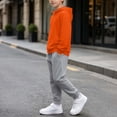 thumbnail image 6 of BXJX Boys Outfit Sets, Sports Casual Long Sleeve 2 Piece Hoodies and Joggers Sets with Pockets Orange Size 11-12 T, 6 of 6