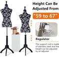 thumbnail image 3 of YRLLENSDAN 59-67 Inch Mannequin Body Dress Mannequin with Stand Height Adjustable Sewing Mannequin Female Mannequin Full Body Dress Forms Dress Form Mannequin for Sewing Mannequin Torso Female, HDBH, 3 of 7
